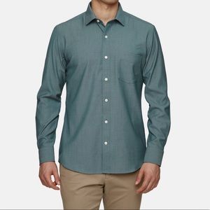 Wool & Prince Spread Collar Green Oxford